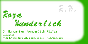 roza wunderlich business card